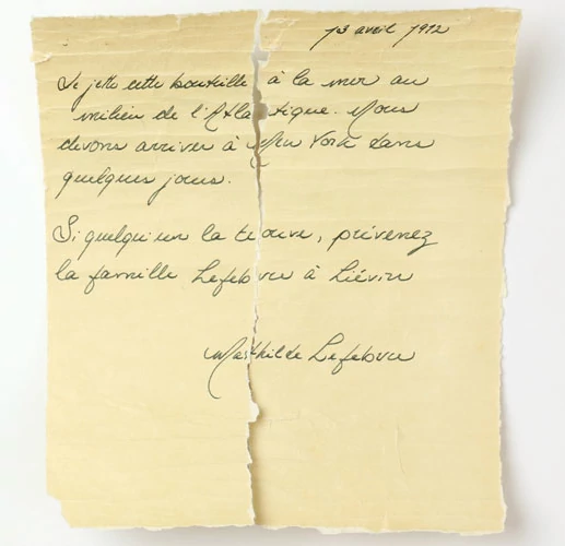 письмо Матильды Лефевр с Титаника