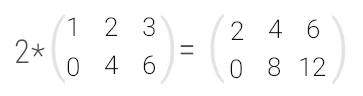 Математические операции с матрицами - умножение на скаляр